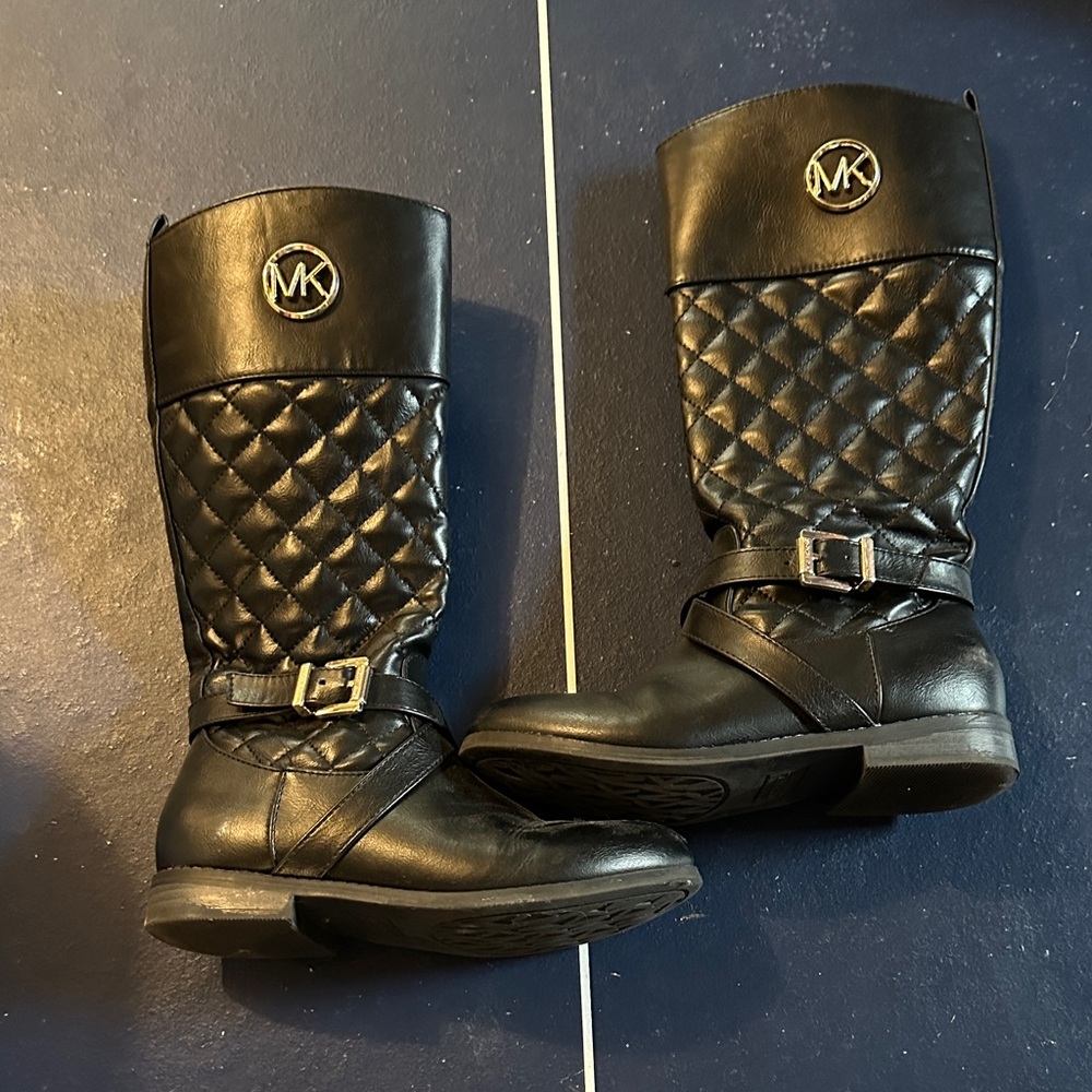 Michael Kors GIRLS Black Quilted Boots